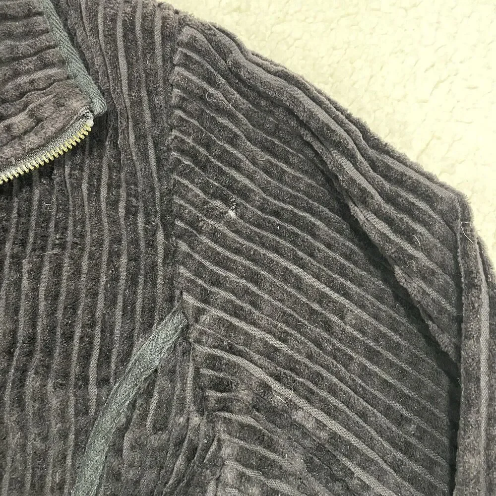 Woolrich Womens Size Small Black Wide Wale Corduroy Jacket Coat Full Zip 2291